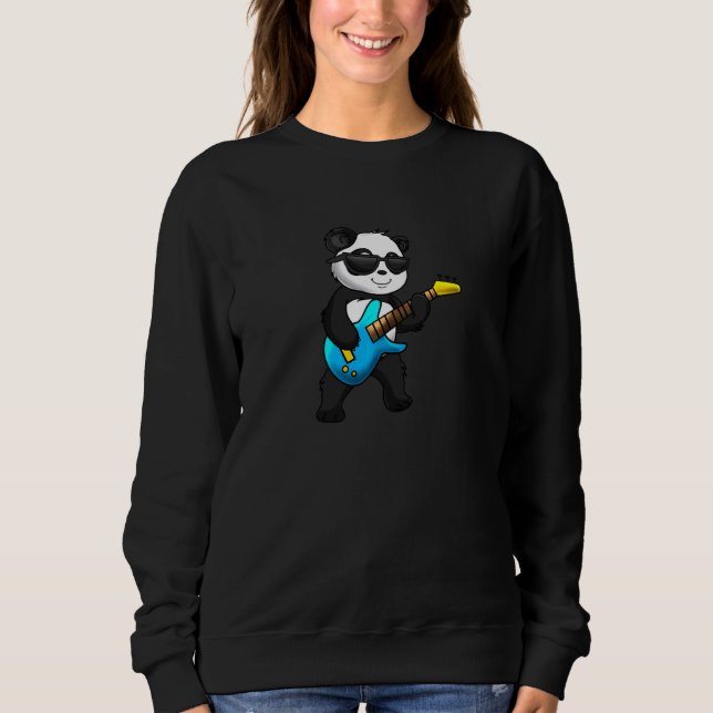 Moletom Panda Bear Boy Guitar Ama Muito Engraçado (Frente)