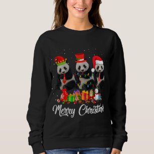 Moletom Panda Bear Natal Pajama Tree Xmas Lights Anima