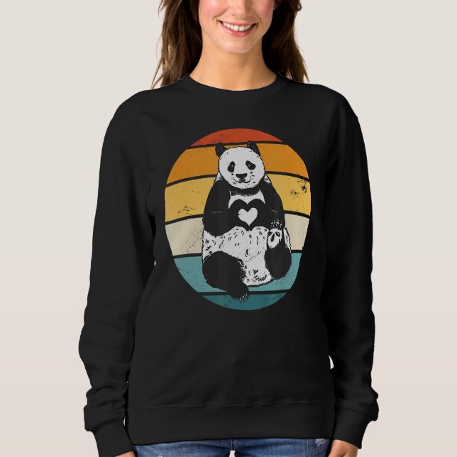Moletom Panda Bear Pandas Animal Retro Sunset 1 (Frente)