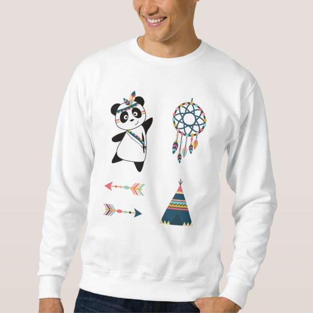 Moletom Panda Bear Sticker Set Teepee (Frente)