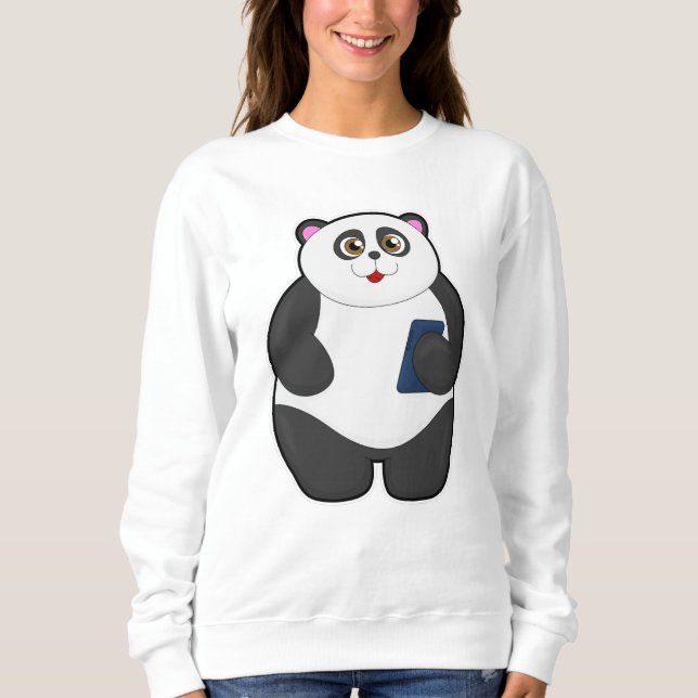 Moletom Panda com telefone celular (Frente)
