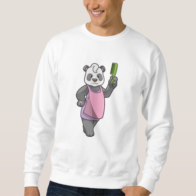 Moletom Panda como cabeleireiro com Comb (Frente)