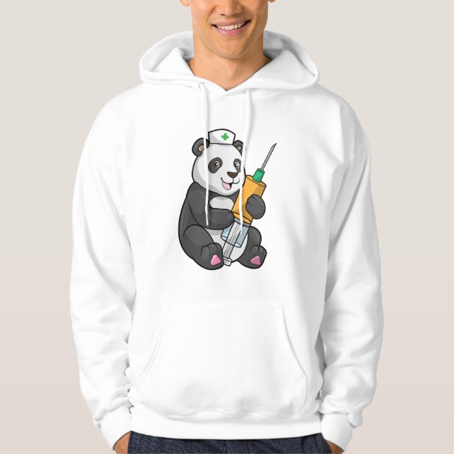 Moletom Panda como enfermeira com seringa (Frente)