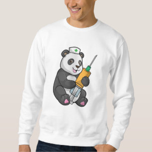 Moletom Panda como enfermeira com seringa