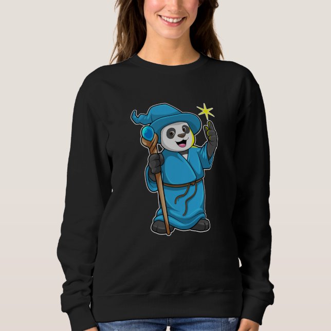 Moletom Panda como Feiticeiro com varinha mágica (Frente)