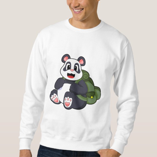 Moletom Panda como Hiker com mochila (Frente)