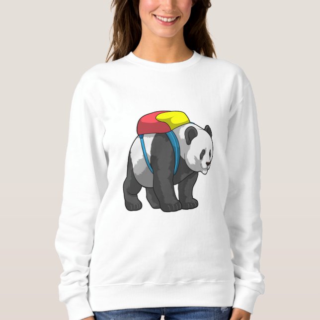 Moletom Panda como Hiker com mochila (Frente)