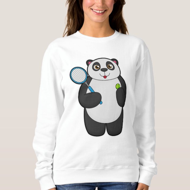 Moletom Panda como jogador Tênis com raquete Tênis (Frente)