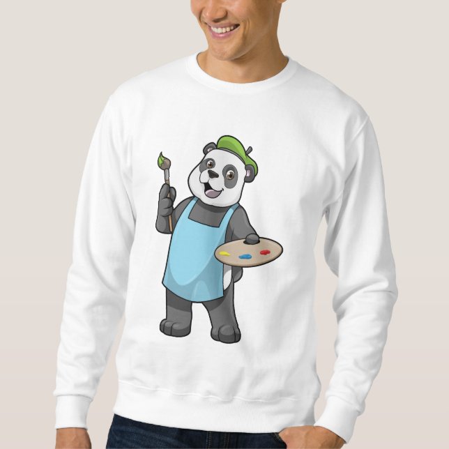 Moletom Panda como Pincel com Pincel e Cor (Frente)