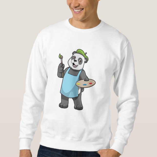 Moletom Panda como Pincel com Pincel e Cor (Frente)