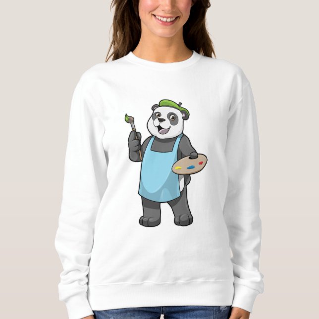 Moletom Panda como Pincel com Pincel e Cor (Frente)