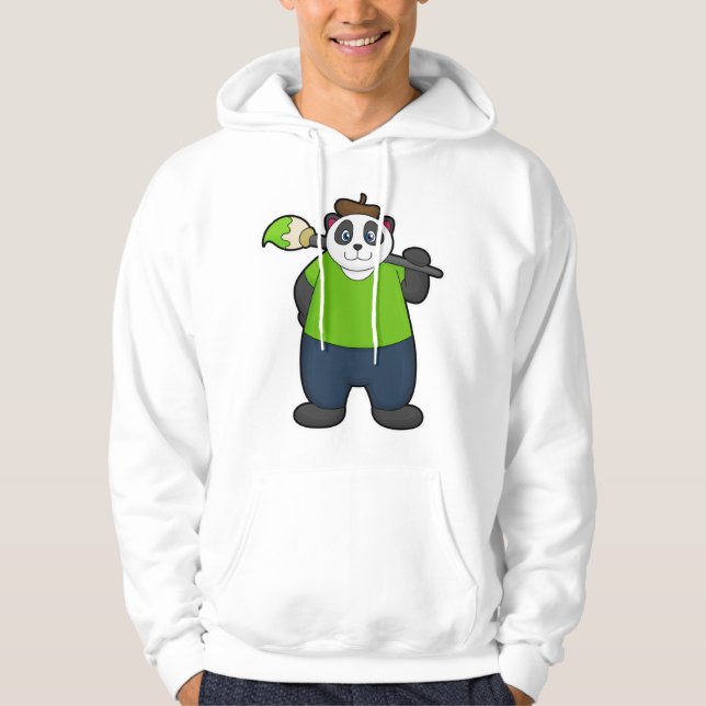 Moletom Panda como Pintor com Pincel (Frente)
