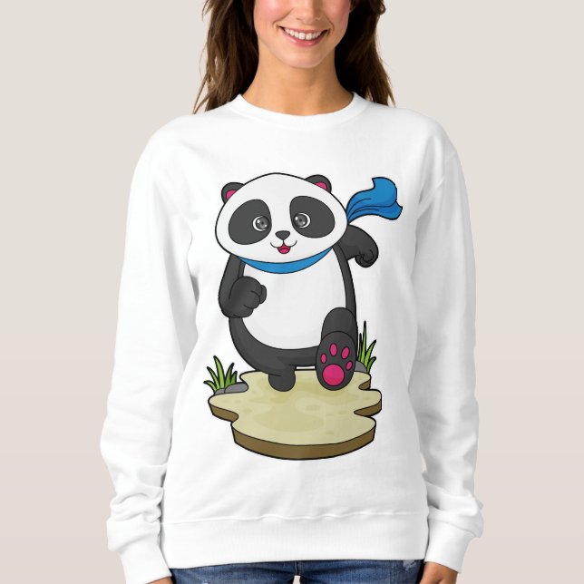 Moletom Panda como Runner com Scarf (Frente)