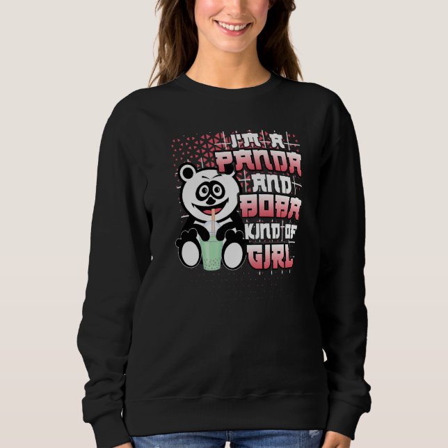 Moletom Panda E Boba Tea Meio Que Bolas Tea Premiu (Frente)