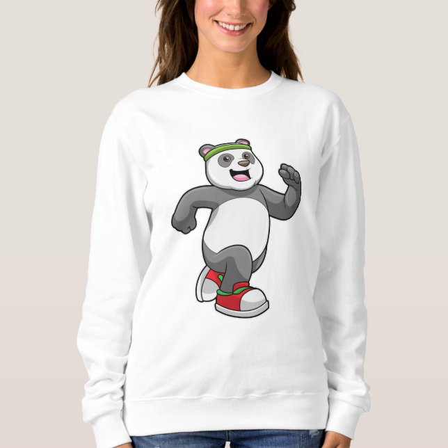 Moletom Panda em Corrida com Banda de Cabeça (Frente)