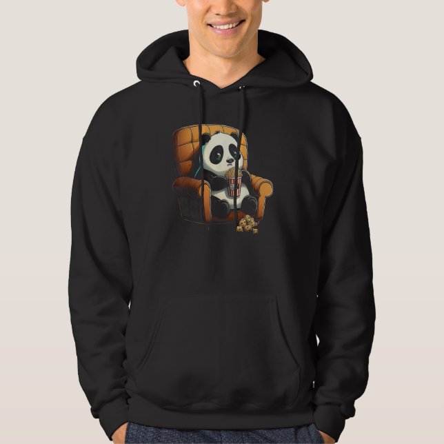 Moletom Panda está no sofá comendo pipoca (Frente)