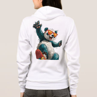 Moletom Panda Legal com Skate Colorido e Óculos de Sol