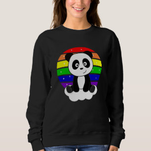 Moletom Panda Rainbow Glitter Kawaii Pandas Colorido