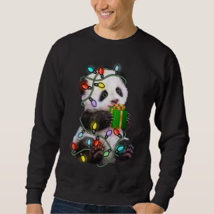 Moletom Panda Tree Christmas Lights Xmas For Pet Lover