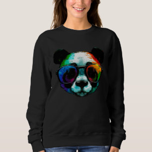 Moletom Panda vaporwave vestindo óculos de sol futurista r