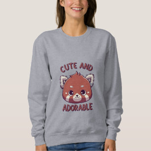 Moletom Panda Vermelha Bonita e Adorável