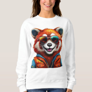 Moletom Panda vermelha sorridente e bonita