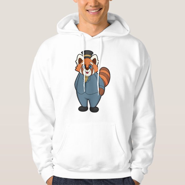 Moletom Panda Vermelho como Noivo com Chapéu (Frente)