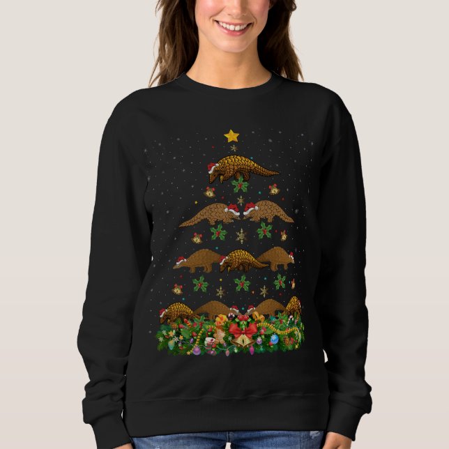 Moletom Pangolin Xmas Tree Gift Santa Hat Pangolin (Frente)