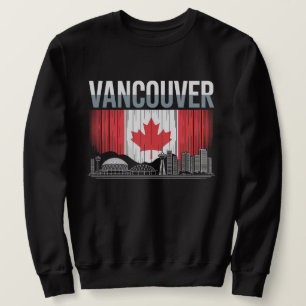 Moletom Panorama de Vancouver Canadá   Bandeira e Montanha