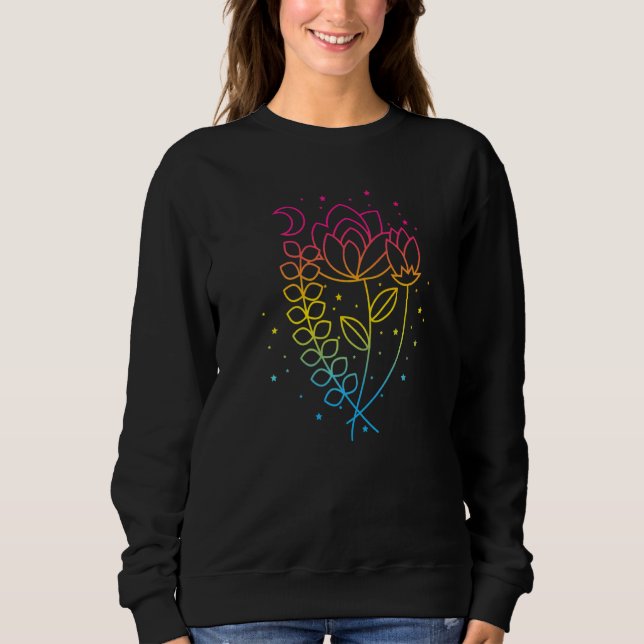 Moletom Pansexual Floral Pan Prioridade Cores de Sinalizad (Frente)