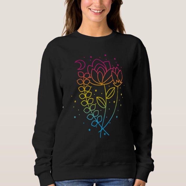 Moletom Pansexual Floral Pan Prioridade Cores de Sinalizad (Frente)