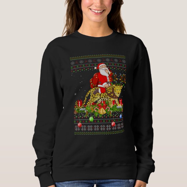 Moletom Panther  Ugly Santa Riding Panther Christmas (Frente)