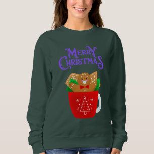 Moletom Pão de gengibre num design de caneca de natal.