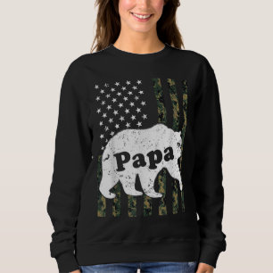 Moletom Papa Bear Camouflage EUA Bandeira Americana