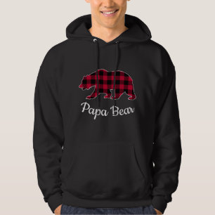 Moletom Papa Bear Pajama Xadrez Vermelha Buffalo Longa Fol