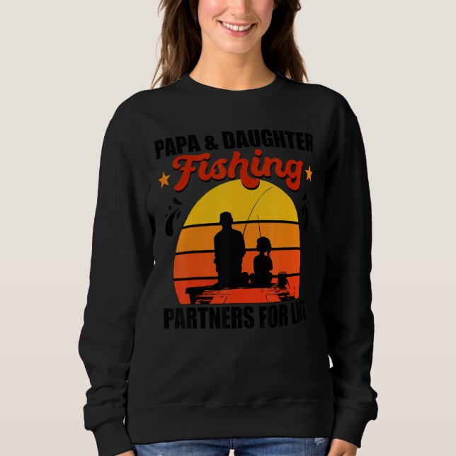 Moletom Papa Daughter Fishing Partner For Life Retro Vinta (Frente)