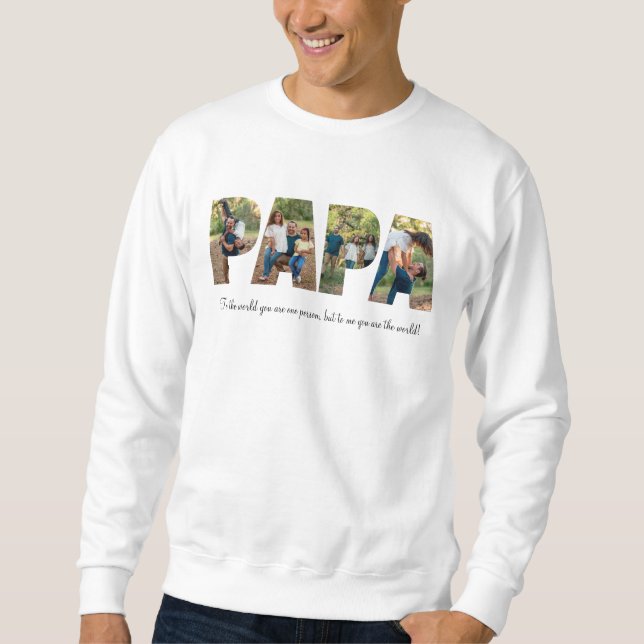 Moletom Papa Photo Collage Sweatshirt para Dia de os pais (Frente)