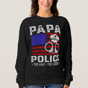 Moletom Papa Policial O Homem Legenda Bandeira Americana