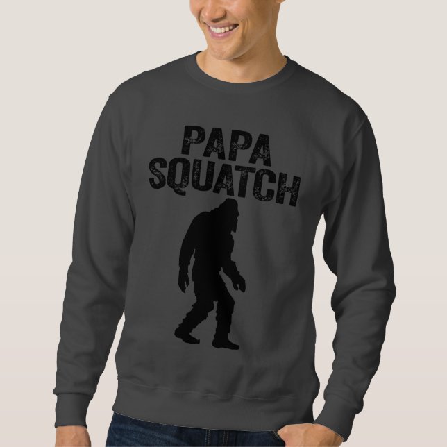 Moletom Papa Squatch Engraçado Pé Grande - Presente Dia de (Frente)