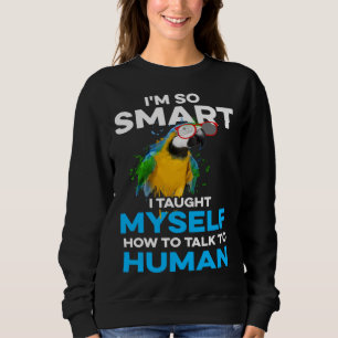 Moletom Papagaio Arara Inteligente Eu Me Ensinei a Tal