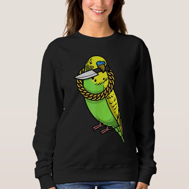 Moletom Papagaio Budgie Periquito Com Faca (Frente)