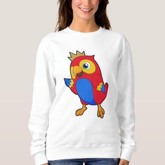 Moletom Papagaio como rei com coroa (Frente)