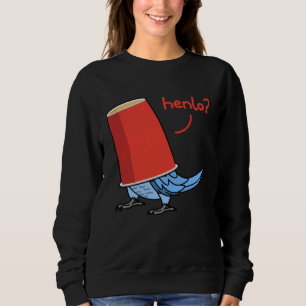 Moletom Papagaio Em Um Copo Henlo I Lovebird Azul de Cara