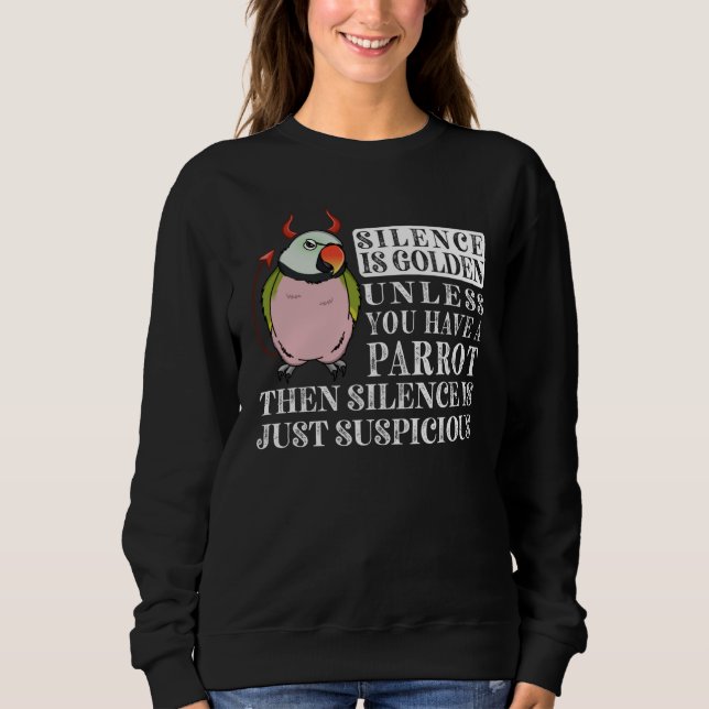 Moletom Papagaio Silêncio é Ouro I Bigode Parakeet (Frente)