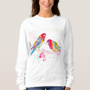Moletom Papagaio Vermelho Rosella Papagaios Pintura Aquare