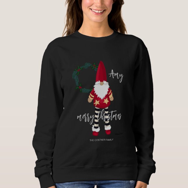 Moletom Papai Noel com uma coroa de Natal (Frente)