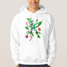 Papai Noel Dançando - Design de Natal Verde e Bran