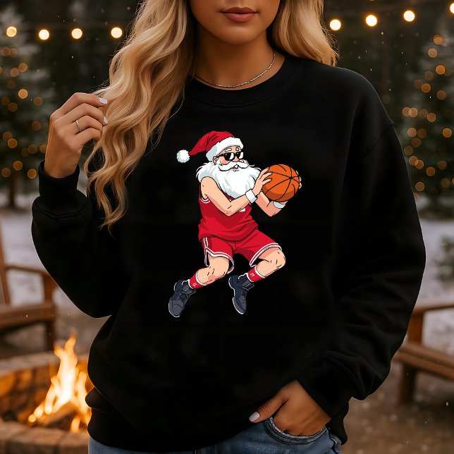 Moletom Papai Noel de Basquete de Natal (Criador carregado)