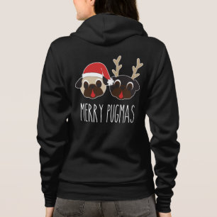 Moletom Papai noel de Pugmas e preto alegres do Hoodie da