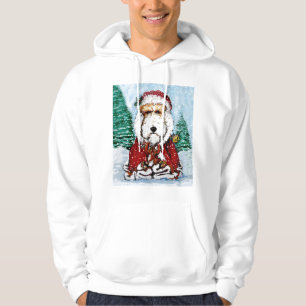 Moletom Papai noel do Fox Terrier do fio